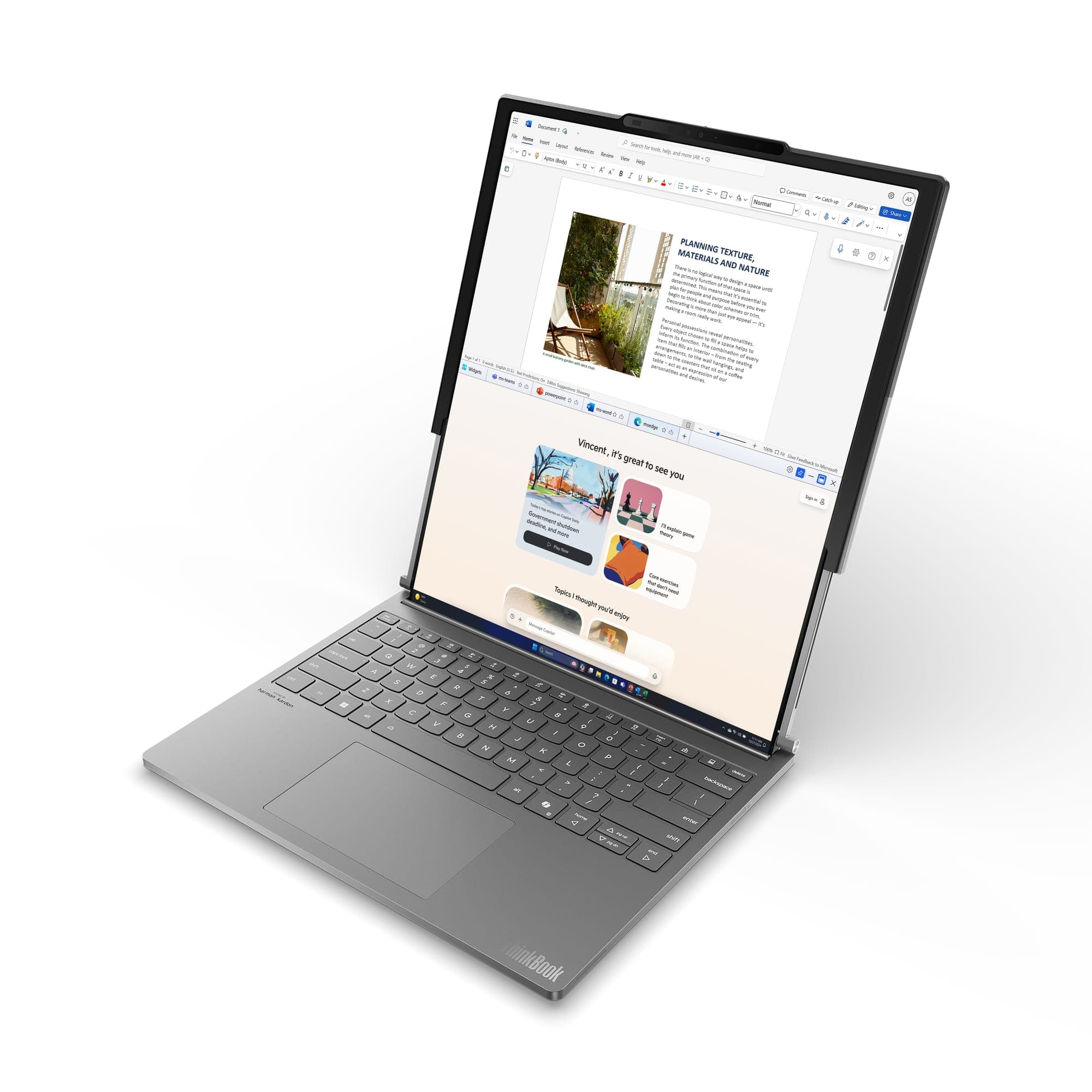 Fotografija proizvoda: Laptop LENOVO ThinkBook Plus G6 Rollable Win 11 PRO/14" OLED/U7-258V/32GB/1TB/backlEN/siva