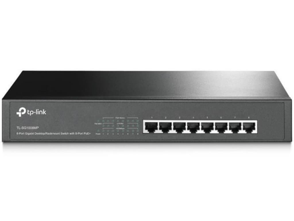 Fotografija proizvoda: Switch TP-LINK TL-SG1008MP Gigabit/8x RJ45/10/100/1000Mbps/8x PoE+/Rackmount metalno kucište