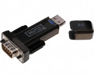 Fotografija proizvoda: Adapter USB 2.0 tip A (M) - Serijski port (RS-232) 9pin (M) crni DA-70156