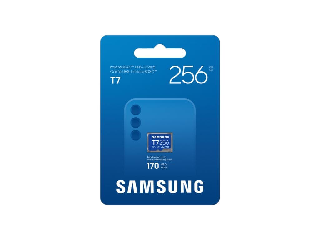 Fotografija proizvoda: Memorijska kartica SAMSUNG/Micro SD 256GB T7/Up to 170MBs