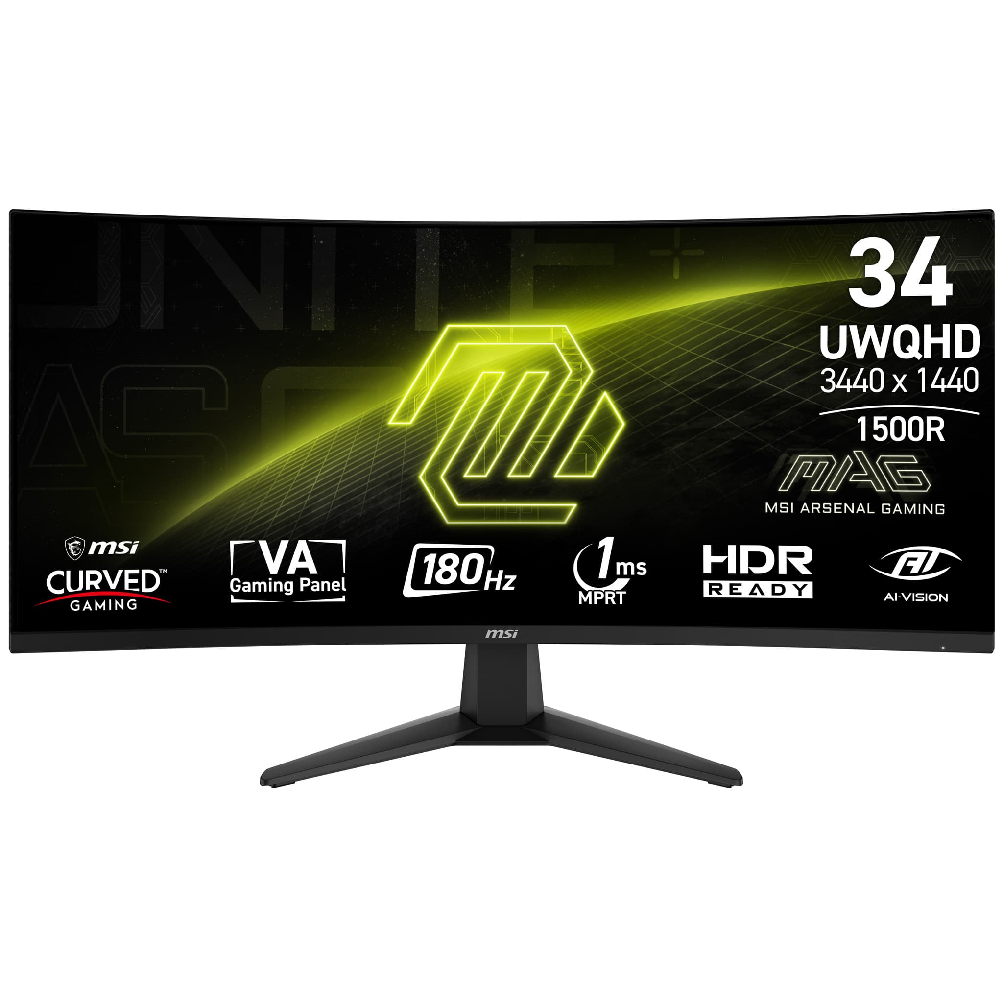 Fotografija proizvoda: 34 inča MAG 346CQ UWQHD 3440x1440 VA 180 Hz zakrivljeni gaming monitor