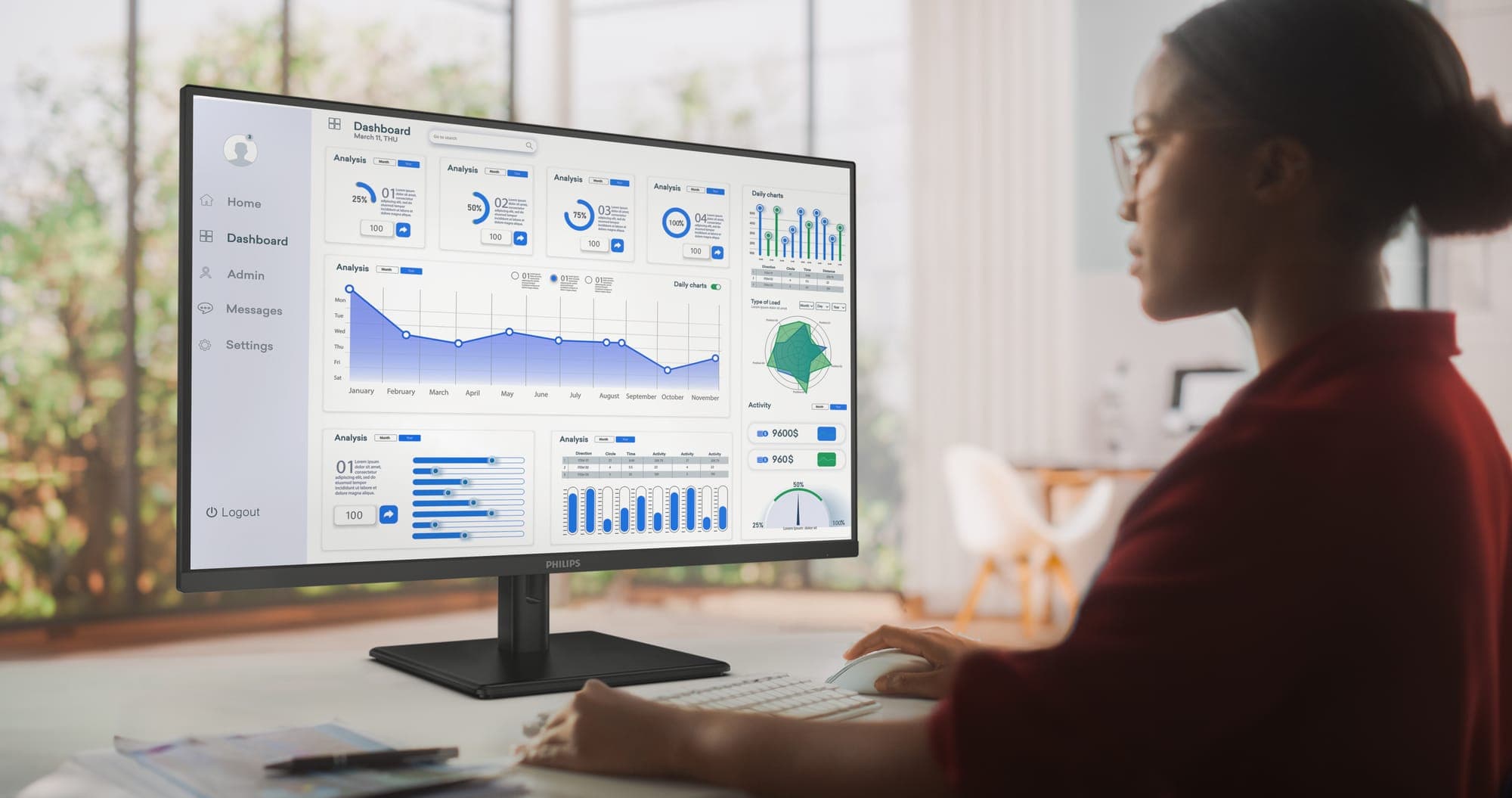 Fotografija proizvoda: Monitor PHILIPS 32E1N1800LA/00 31.5"/VA/3840x2160/60Hz/4ms GtG/HDMIx2,DP/VESA/zvucnici/crna