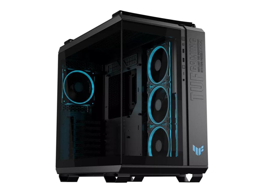 Fotografija proizvoda: Kucište ASUS TUF GAMING GT502 HORIZON TG Mid Tower/ATX/Micro-ATX/Mini-ITX/kaljeno staklo/ARGB/crna