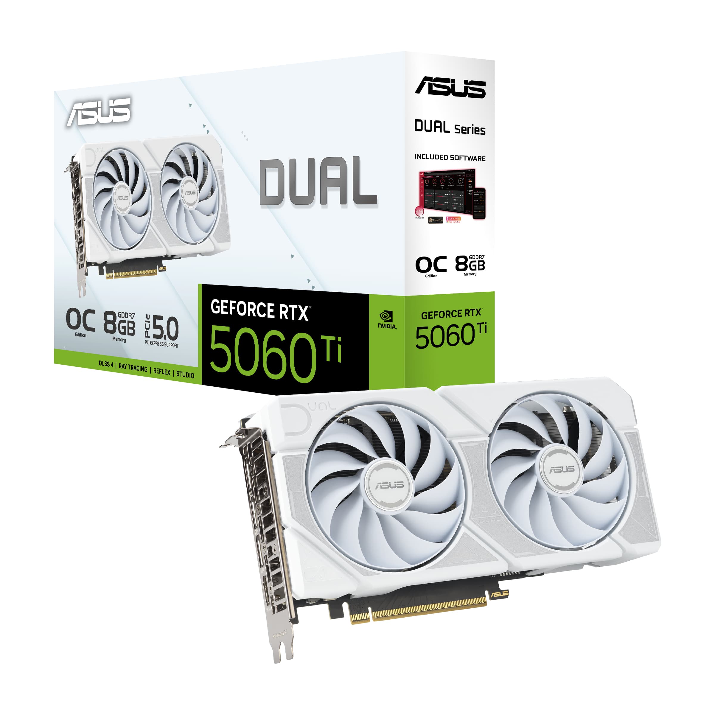 Fotografija proizvoda: Graficka karta ASUS DUAL-RTX5060TI-O8G-WHITE NVD/8GB/GDDR7/128bit/bela