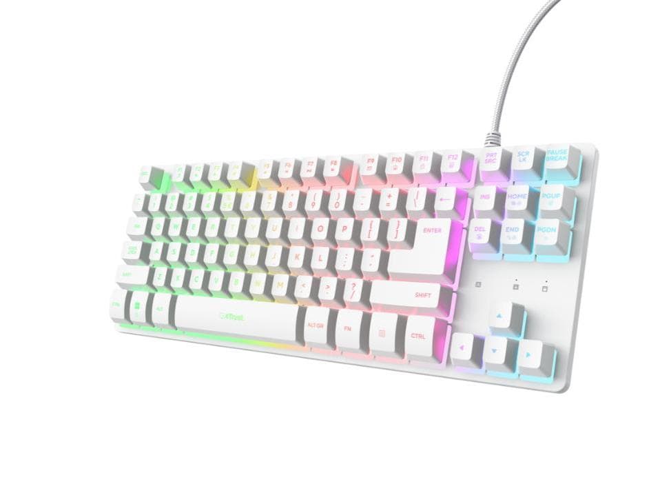 Fotografija proizvoda: Tastatura TRUST GXT833 THADO žicna/RGB/SRB/gaming/bela