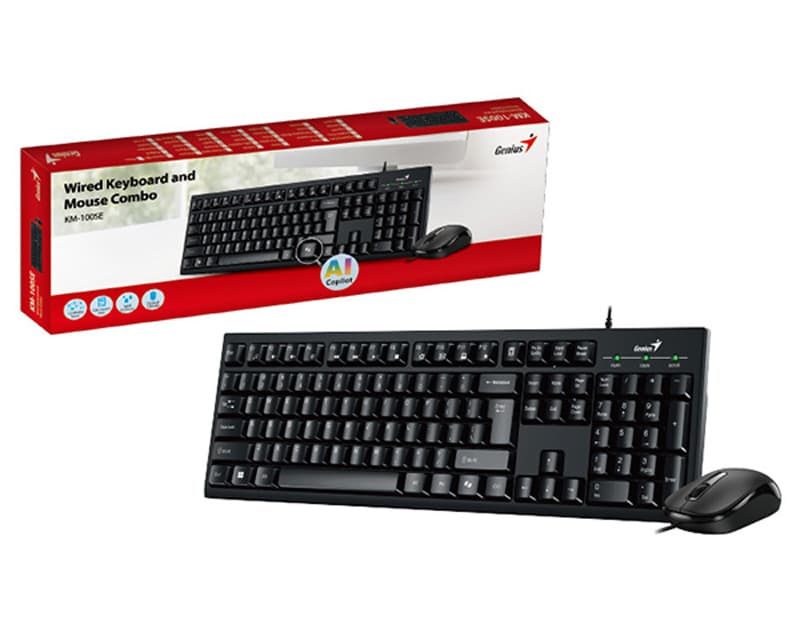 Fotografija proizvoda: KM-100SE USB YU black keyboard + USB black mouse