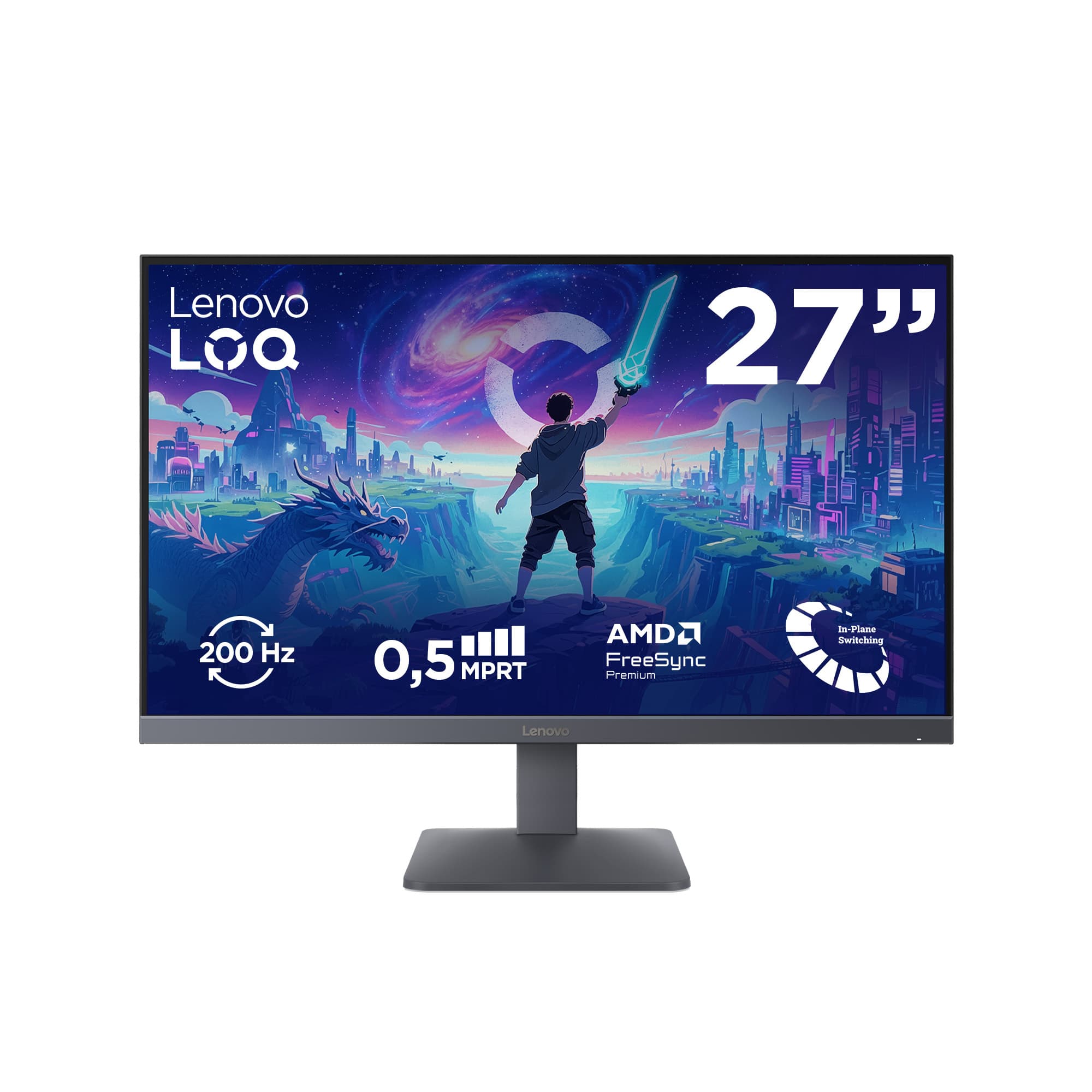 Fotografija proizvoda: Monitor LENOVO LOQ 27-10 27" IPS/1920x1080/200Hz/1ms/2xHDMI,DP/siva