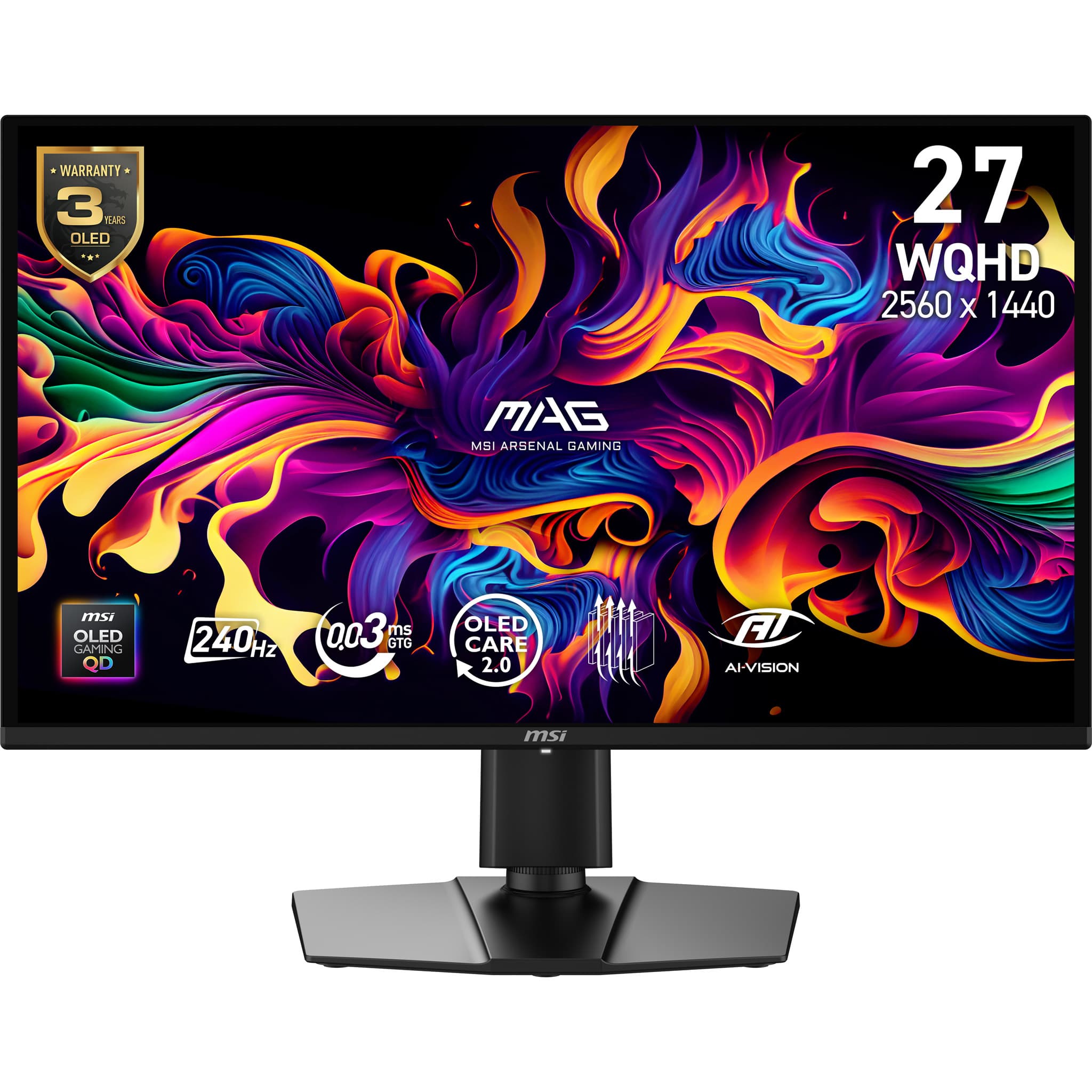 Fotografija proizvoda: 27 inča MAG 274QP QD-OLED X24 2560x1440 240Hz AdaptiveSync Premium gaming monitor