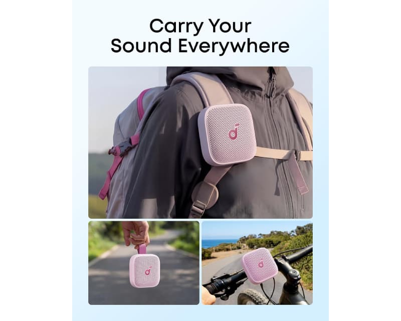 Fotografija proizvoda: Soundcore Boom Go 3i 15W prinosni bluetooth IP68 zvučnik roze boje