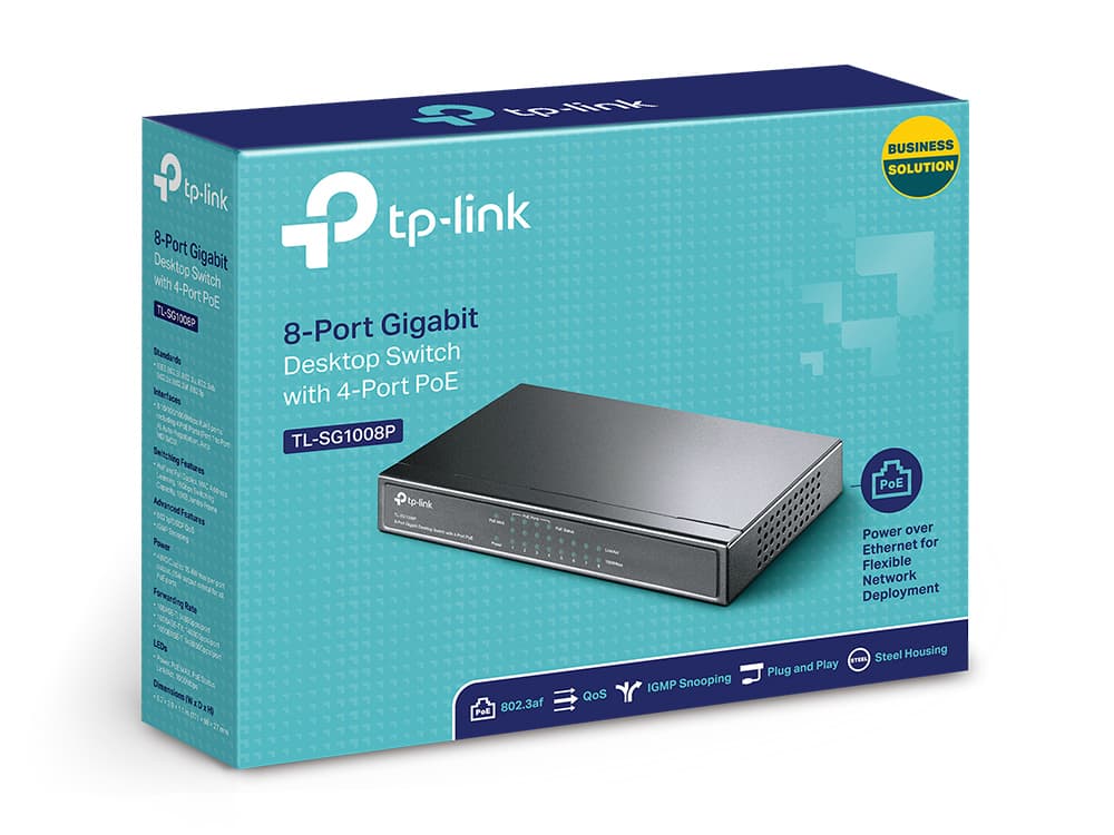 Fotografija proizvoda: Switch TP-LINK TL-SG1008P Gigabit/8x RJ45/10/100/1000Mbps/4x PoE/Desktop metalno kuciste