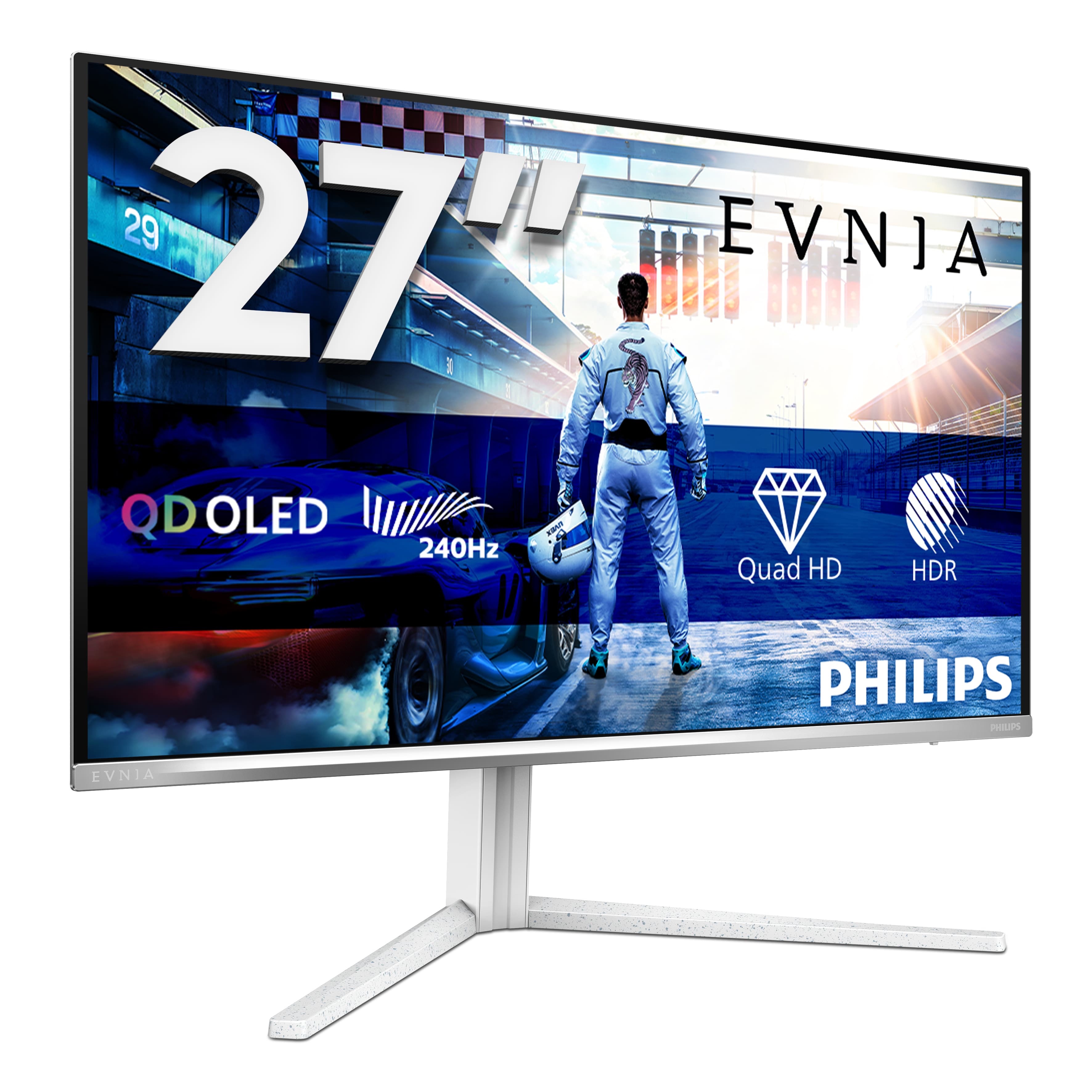 Fotografija proizvoda: Monitor PHILIPS 27M2N6501L/00 26.5"/OLED/2560x1440/240Hz/0.03ms GtG/HDMIx2,DP,USB/Pivot/VESA/bela