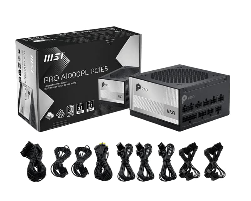 Fotografija proizvoda: PRO A1000PL PCIE5 1000W napajanje 7Y