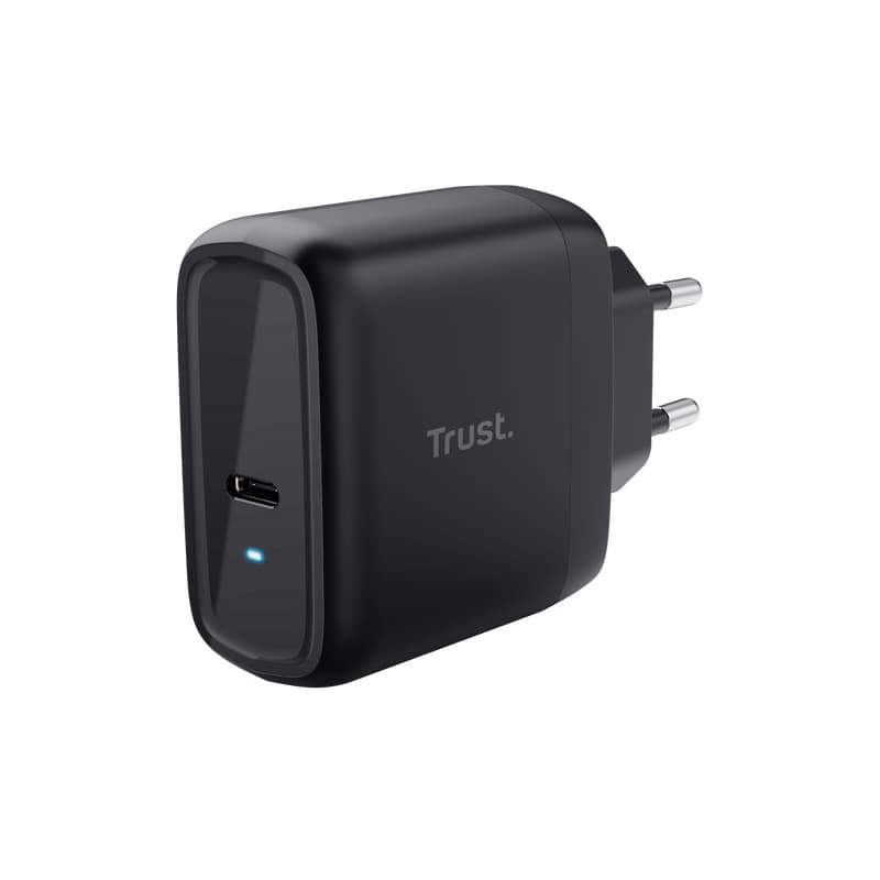 Fotografija proizvoda: Punjac TRUST Maxo 65W/USB-C/laptop/smartphone/tablet/2m USB-C kabel/crna