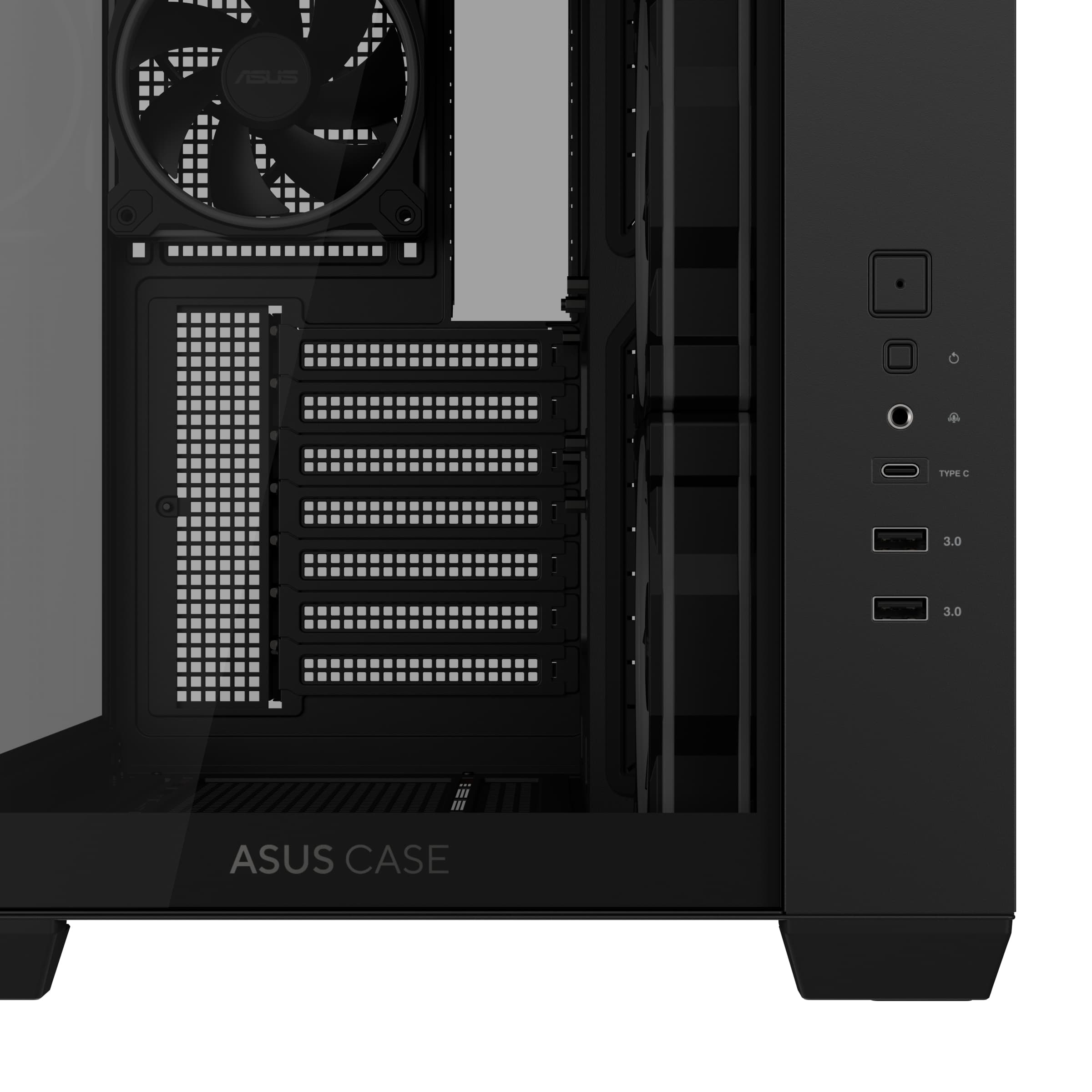 Fotografija proizvoda: Kucište ASUS A32 PLUS TG ARGB Midi Tower/ATX/Micro ATX/Mini ITX/bez napajanja/crna