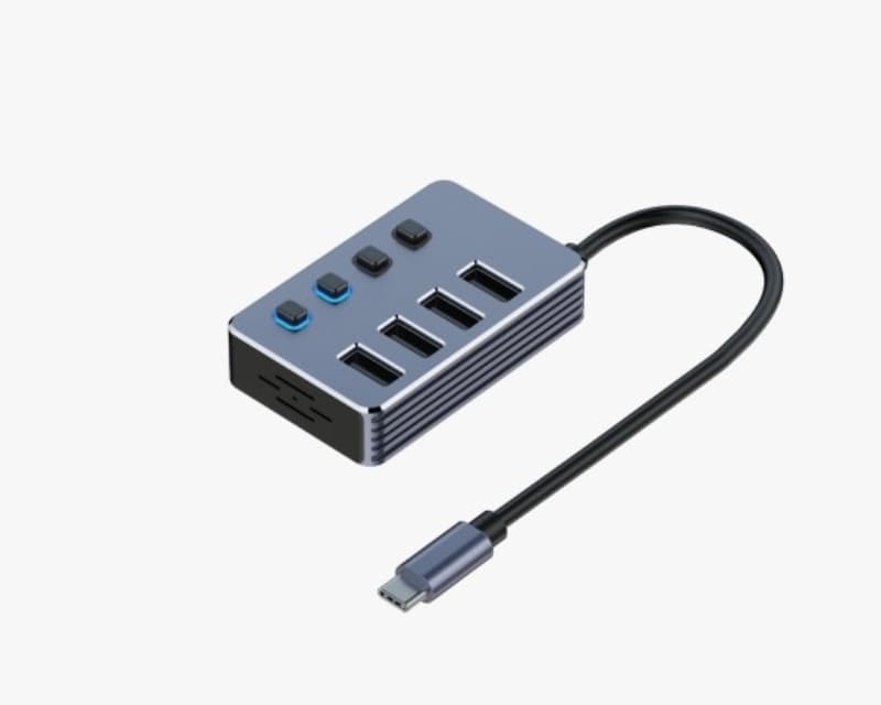 Fotografija proizvoda: USB 3.1 tip C - HUB Superbrzi 4port USB 3.0 sa prekidačima