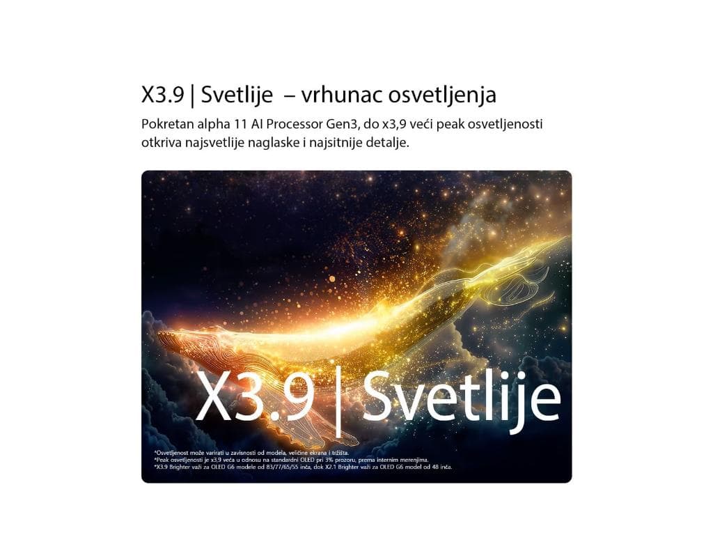 Fotografija proizvoda: Televizor LG OLED83G61LW/OLED/83"/4K Ultra HD/smart/webOS 26/crna
