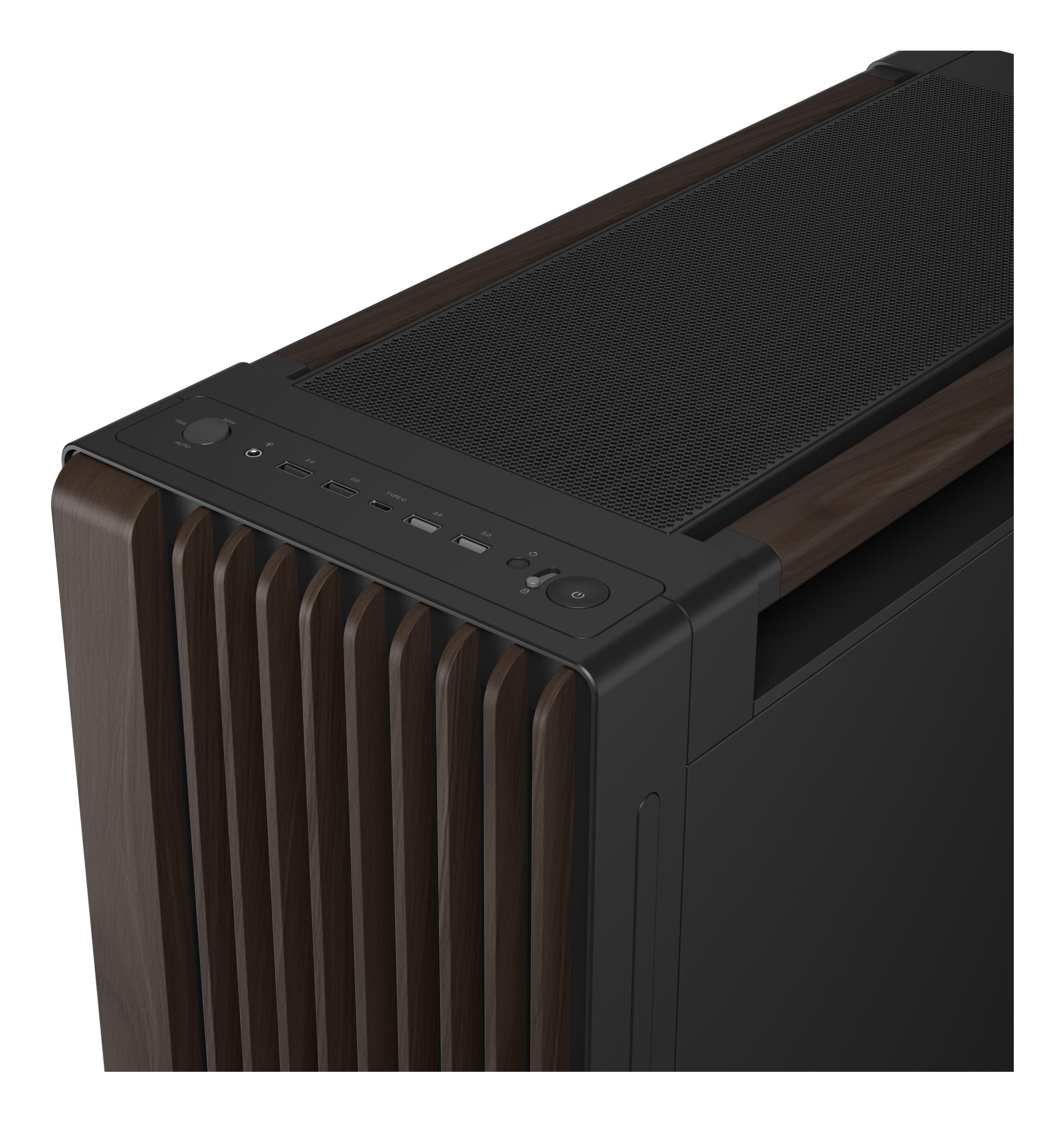 Fotografija proizvoda: Kucište ASUS PROART PA602 WALNUT WOOD METAL PWM MODERN BLACK