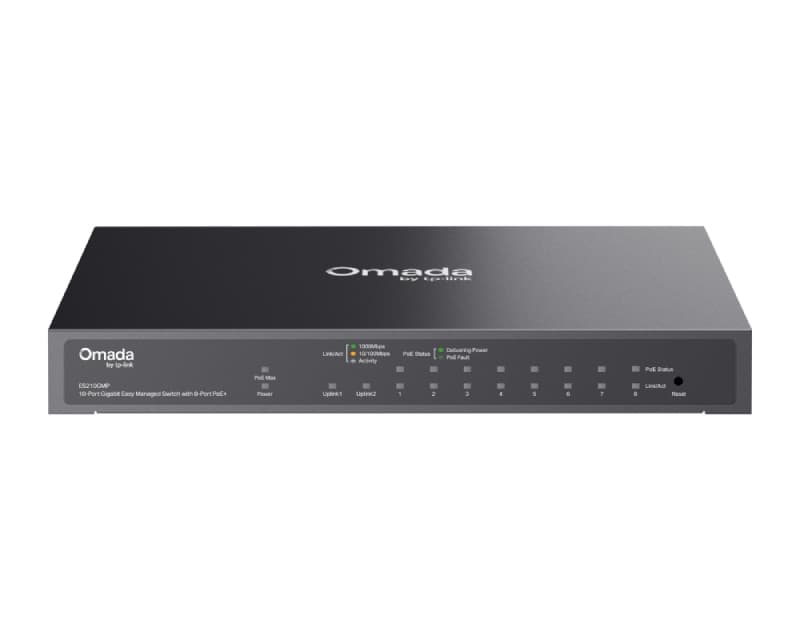Fotografija proizvoda: ES210GP Omada 10-Port Gigabit Switch sa 8-Port PoE+