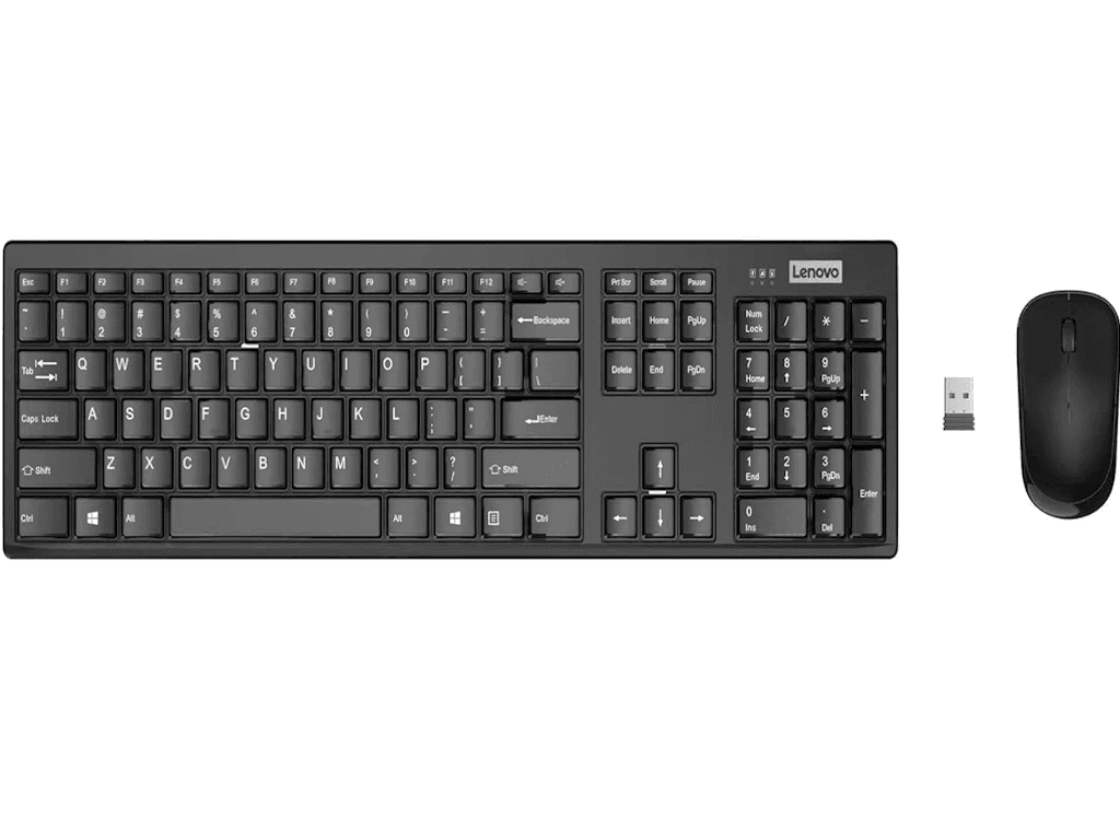 Fotografija proizvoda: Tastatura+miš LENOVO 100 bežicni set/US/crna