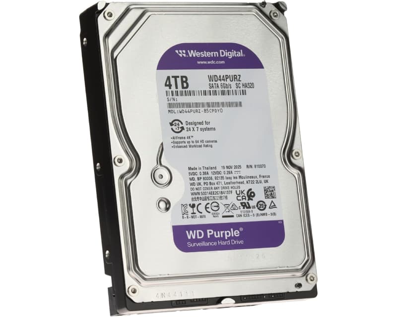 Fotografija proizvoda: 4TB 3.5 inča SATA III 128MB IntelliPower WD44PURZ Purple hard disk