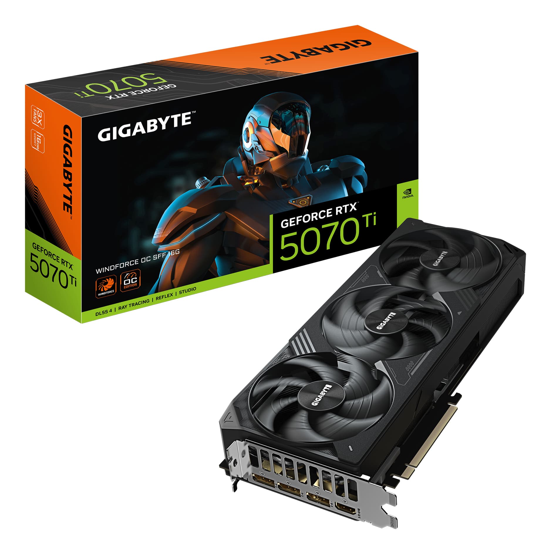 Fotografija proizvoda: nVidia GeForce RTX 5070 Ti WINDFORCE 16GB 256bit GV-N507TWF3OC-16GD rev. 1.0 grafička karta