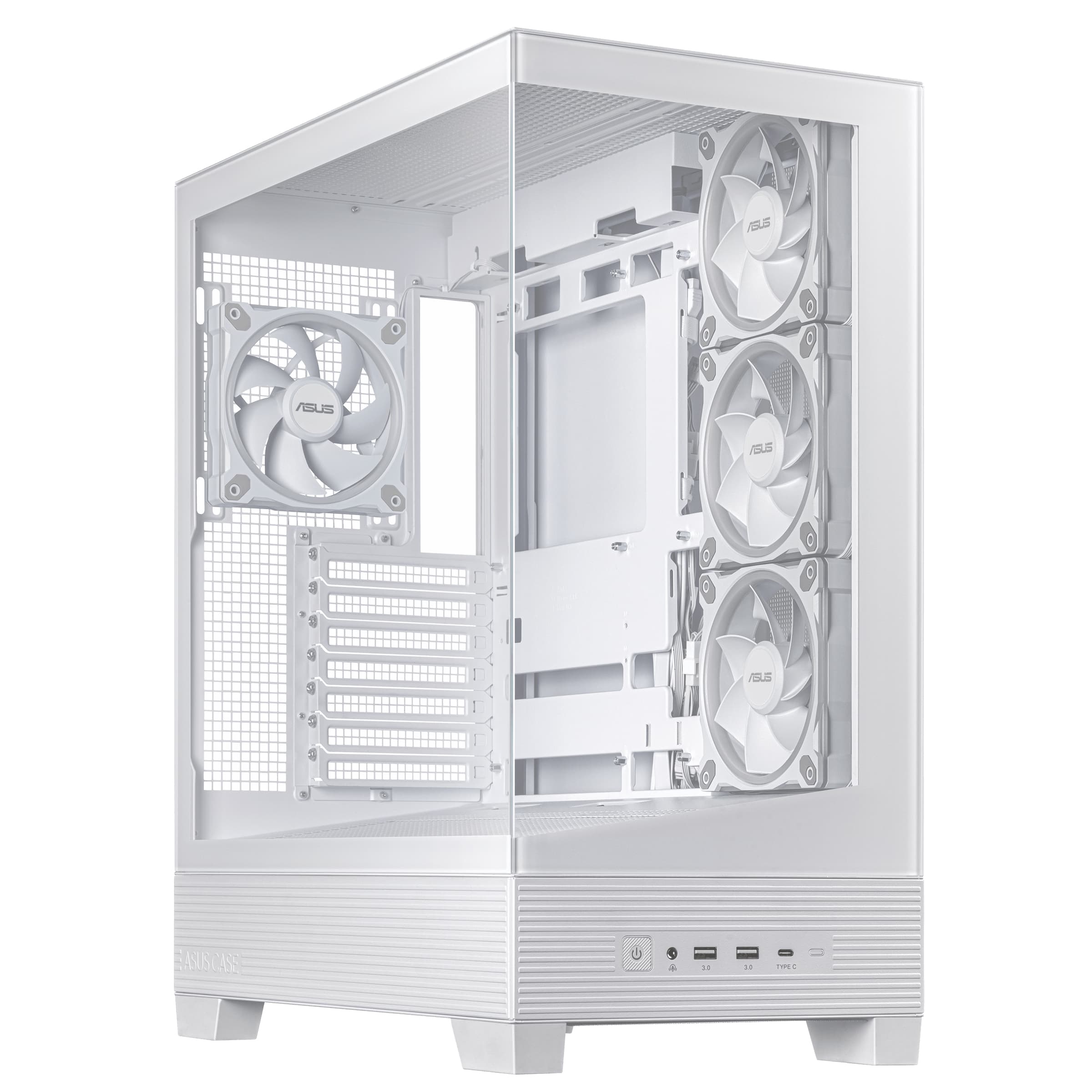 Fotografija proizvoda: Kucište ASUS A31 PLUS TG ARGB Mid Tower/ATX/Micro ATX/Mini ITX/bez napajanja/RGB/bela
