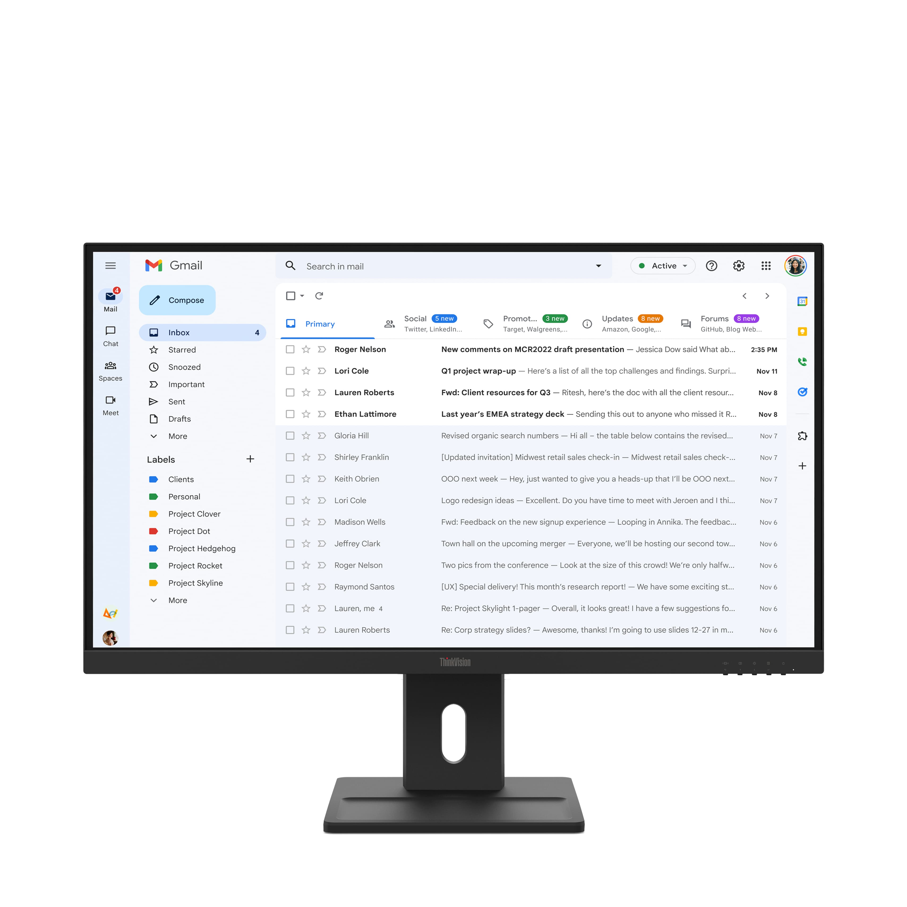 Fotografija proizvoda: Monitor LENOVO ThinkVision E27-40 27"/IPS/1920x1080/100Hz/4ms/1x HDMI; 1x DP; 1x VGA/Tilt, Swivel, P