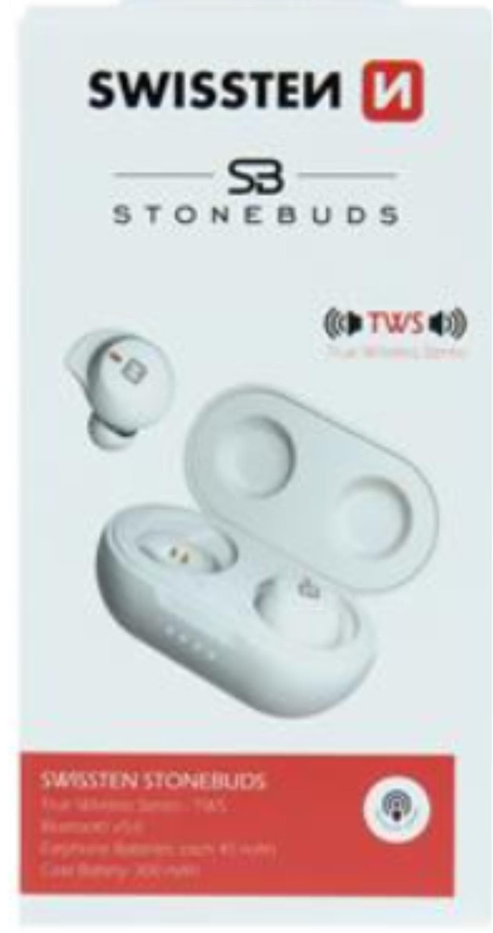 Fotografija proizvoda: BLUETOOTH TWS EARPHONES SWISSTEN STONEBUDS WHITE