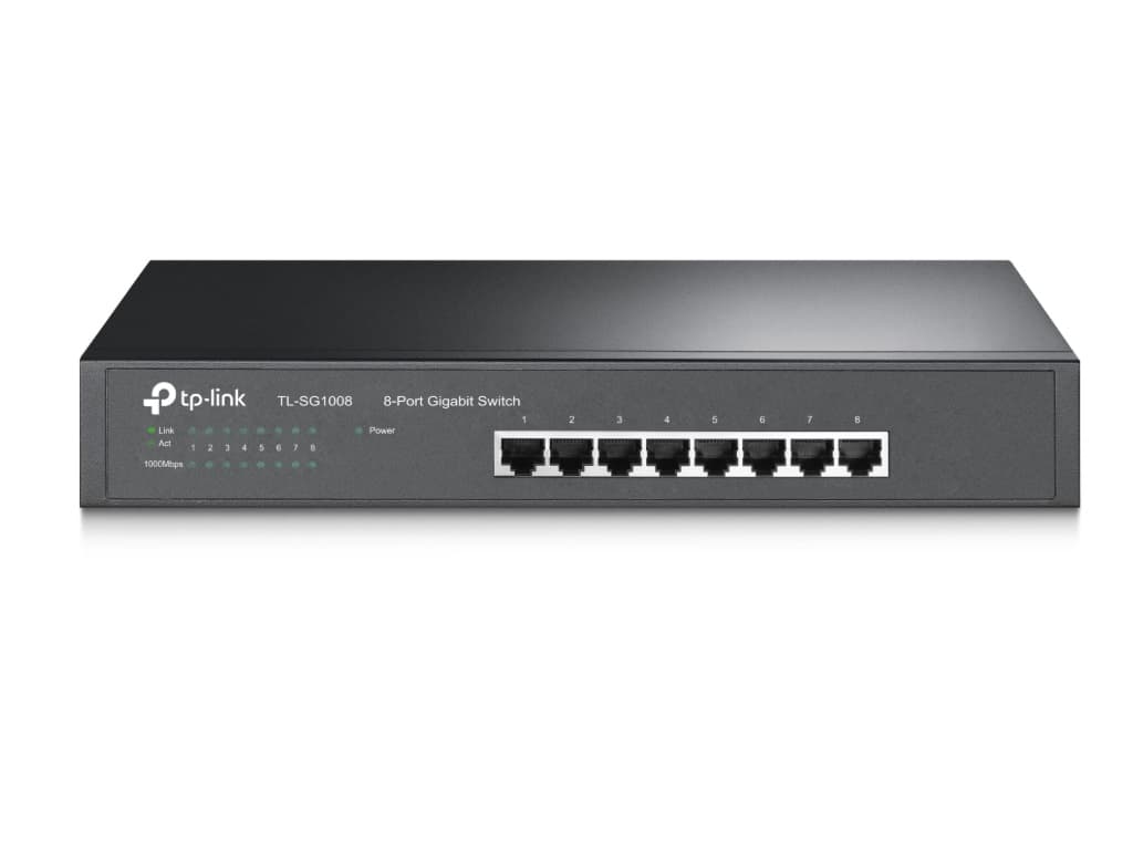 Fotografija proizvoda: Switch TP-LINK TL-SG1008 Gigabit 8x RJ45 10/100/1000Mbps/13" metalno kuciste