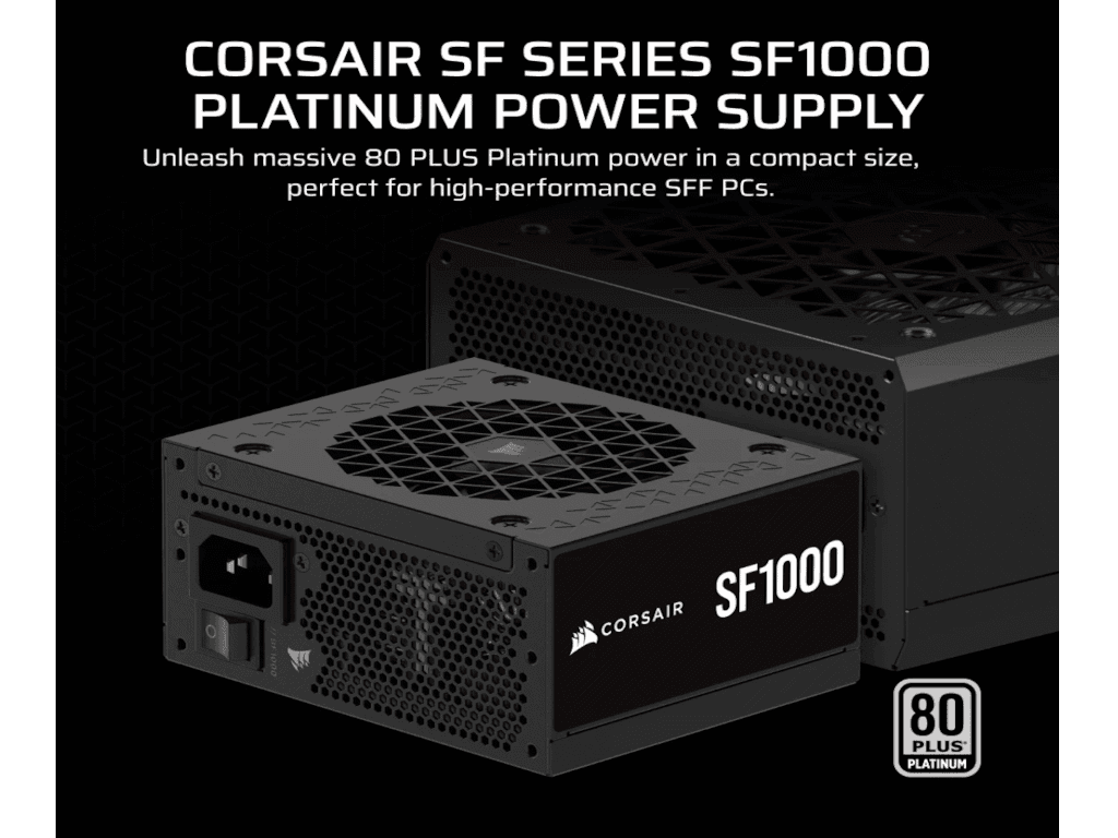 Fotografija proizvoda: Napajanje CORSAIR SF1000 1000W/SFX/80+Platinum/modularno/crna