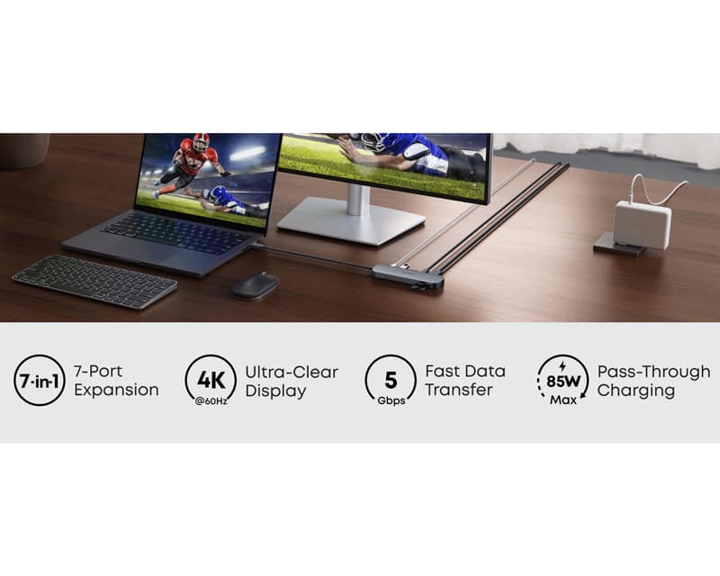 Fotografija proizvoda: Nano USB-C Hub 7u1, sivi