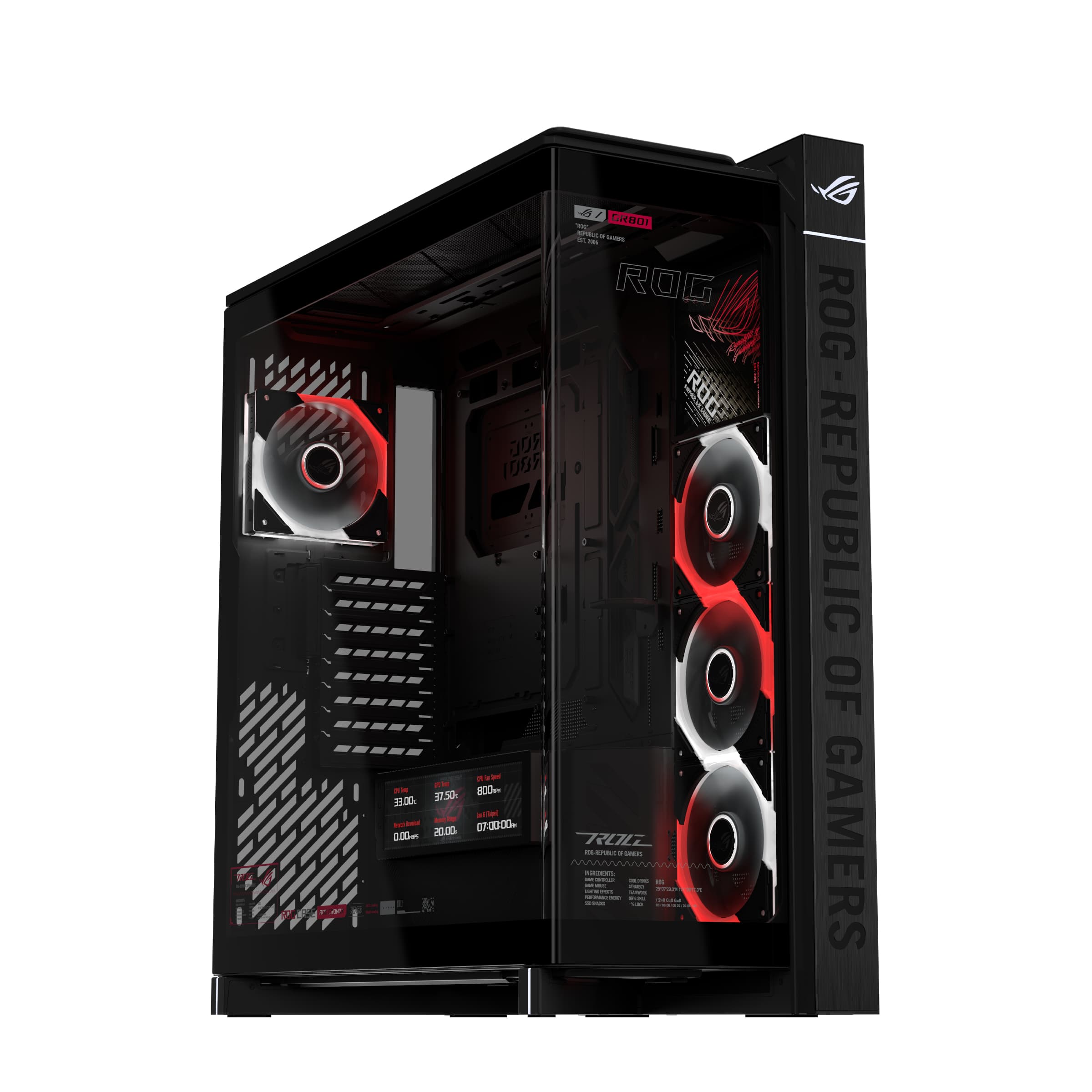 Fotografija proizvoda: ROG CRONOX GR801 CURVE TG ARGB BLACK Gaming kućište crno