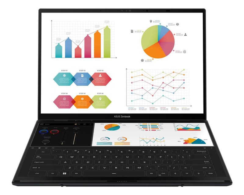 Fotografija proizvoda: Zenbook 14 DUO OLED UX8406CA-PZ042X (14 inča 3K OLED, Ultra 9 285H, 32GB, SSD 2TB, Win11 Pro) laptop outlet