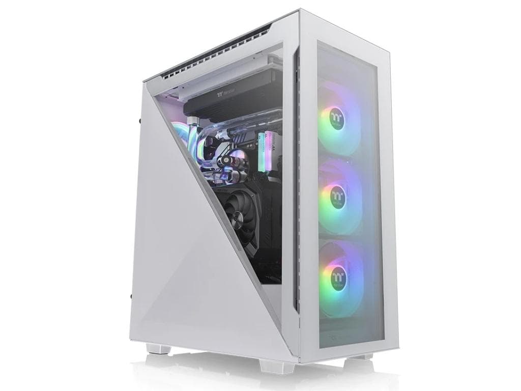 Fotografija proizvoda: Kucište THERMALTAKE DIVIDER 500 TG ARGB Midi Tower/ATX/Mikro ATX/Mini-ITX/bez napajanja/bela