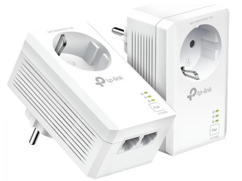 Fotografija proizvoda: Powerline adapter TP-LINK TL-PA7027P KIT AV1000/1000Mbps/Homeplug AV/2x RJ-45/uticnica/300m
