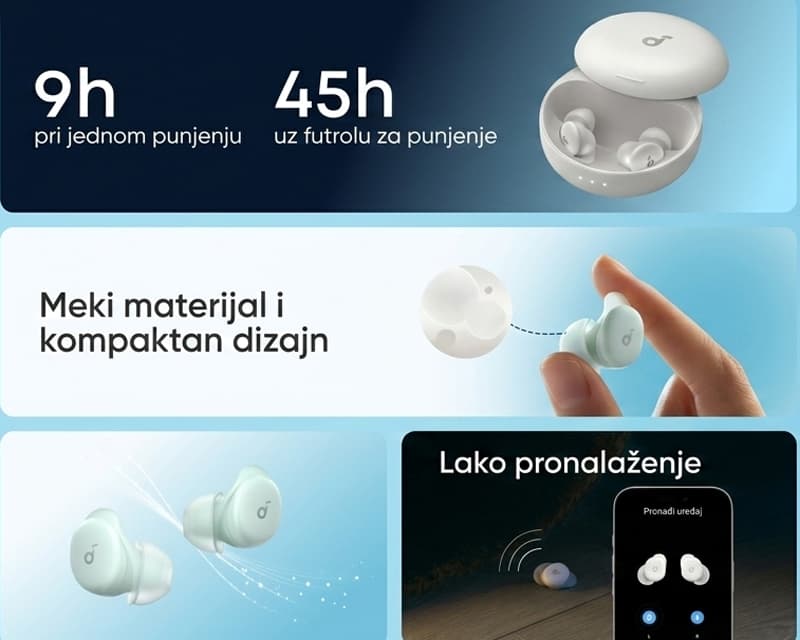 Fotografija proizvoda: Soundcore Sleep A30 Noise Masking BT bežične bubice bele