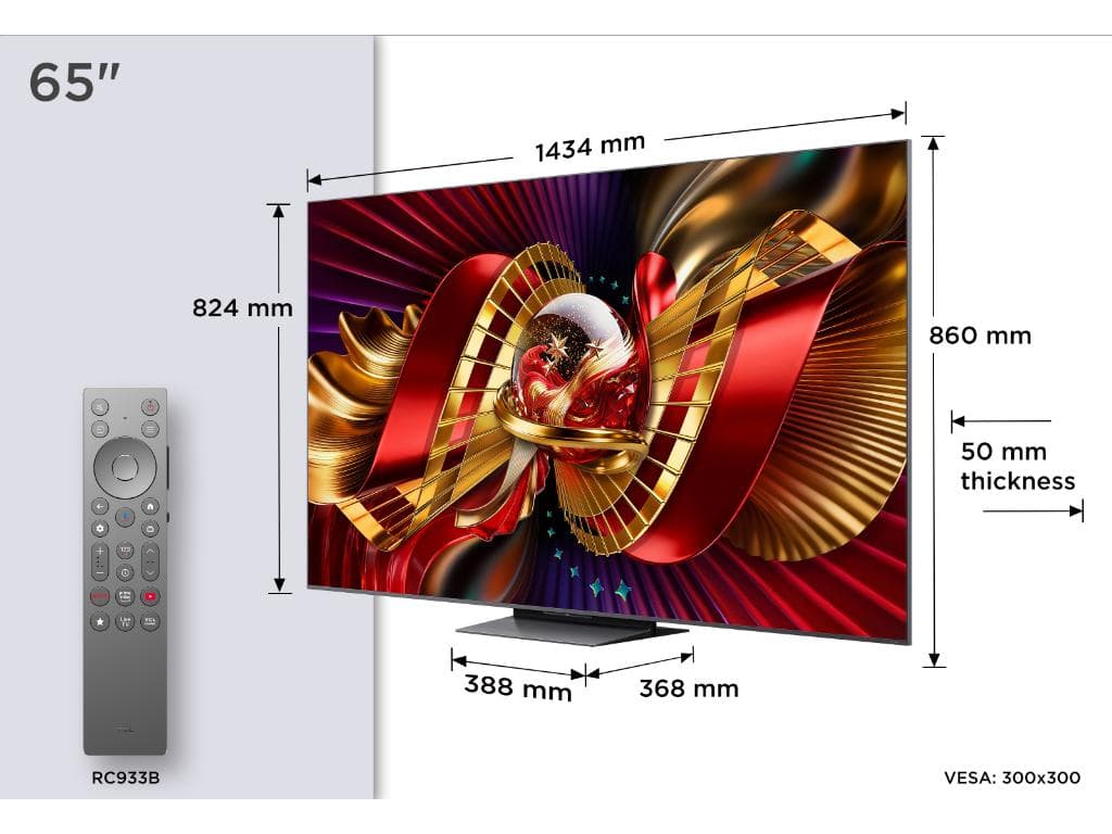 Fotografija proizvoda: Televizor TCL 65C8L/SQD-MiniLED/65"/4K UHD/144Hz/Google TV/crna