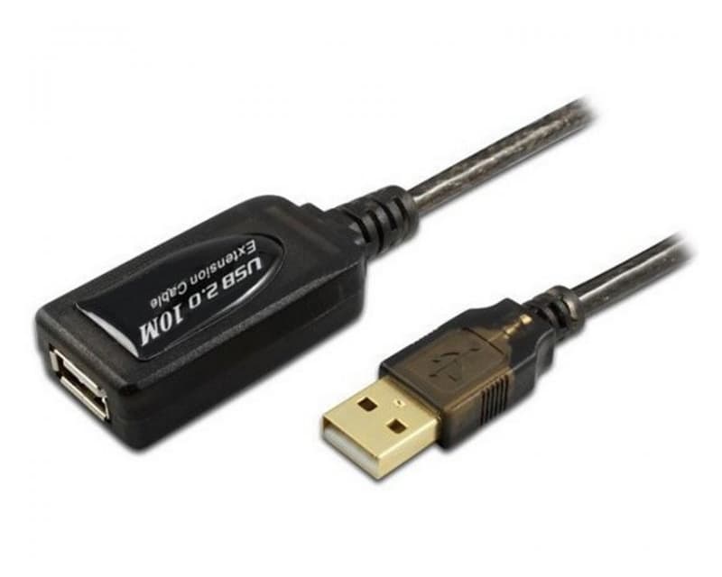 Fotografija proizvoda: Kabl sa pojačivačem USB-A - USB-A M/F 10m crni