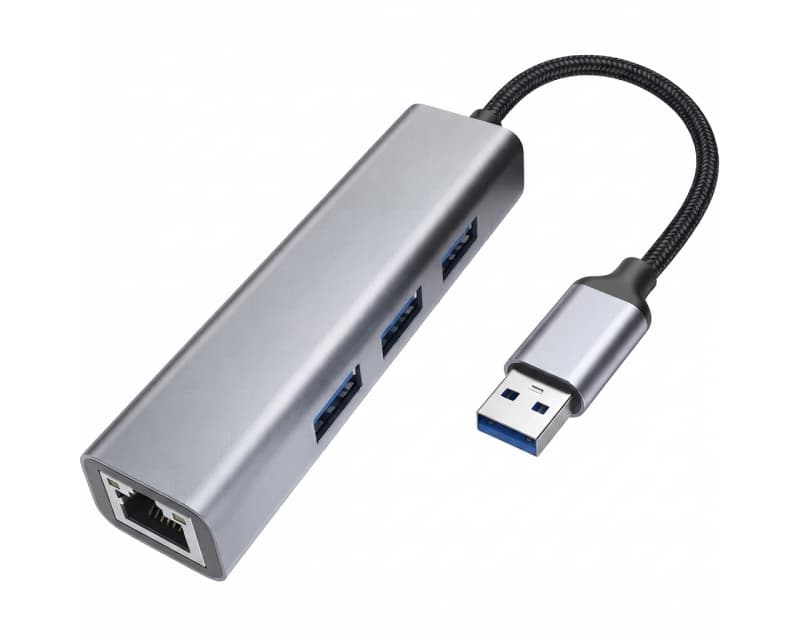 Fotografija proizvoda: USB 3.0 - HUB (3 porta USB 3.0 + 1 porta brza ethernet 1000Mbs)