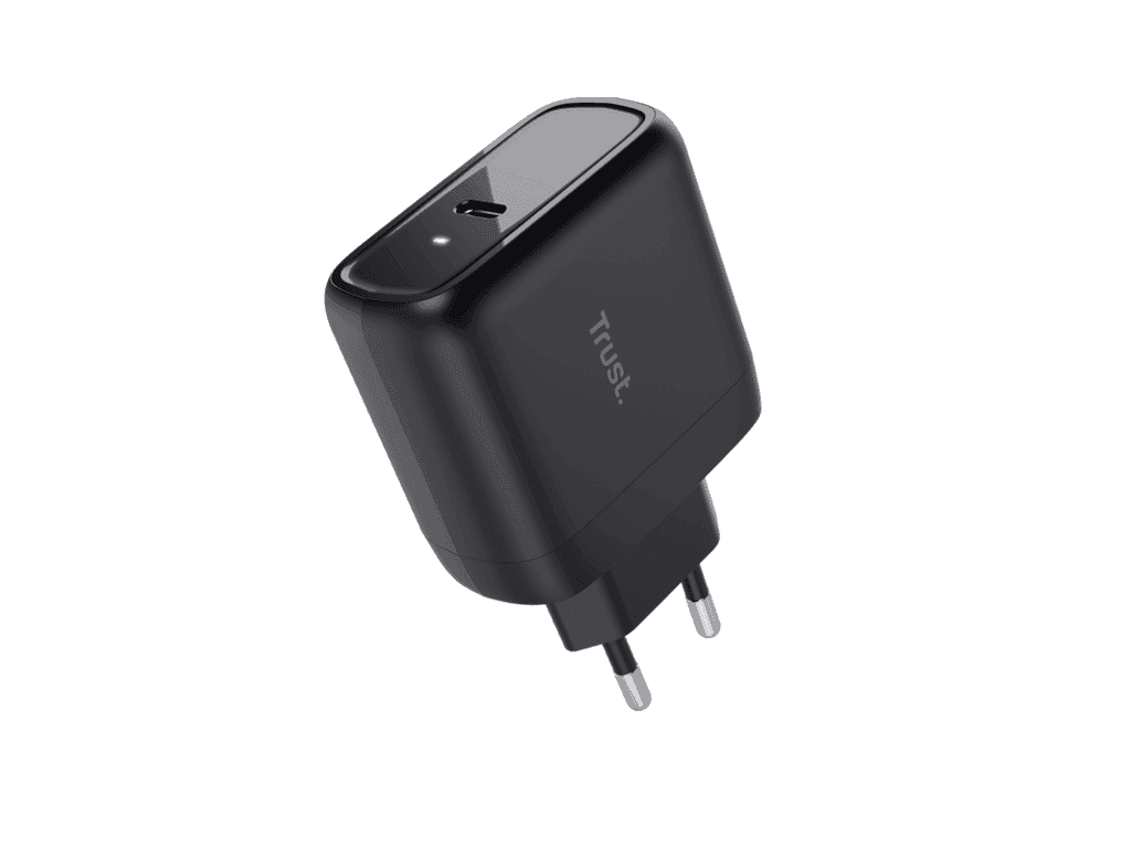 Fotografija proizvoda: Punjac TRUST Maxo 65W/USB-C/laptop/smartphone/tablet/2m USB-C kabel/crna