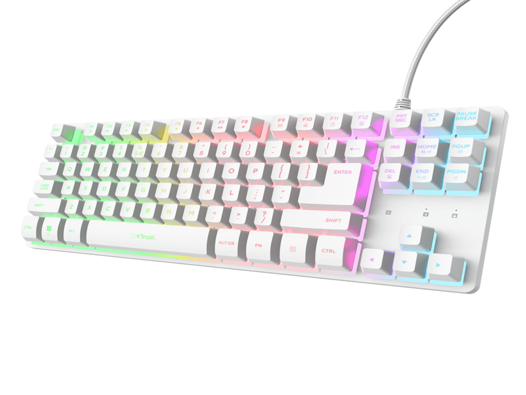 Fotografija proizvoda: Tastatura TRUST GXT833 THADO žicna/RGB/TKL/gaming/bela