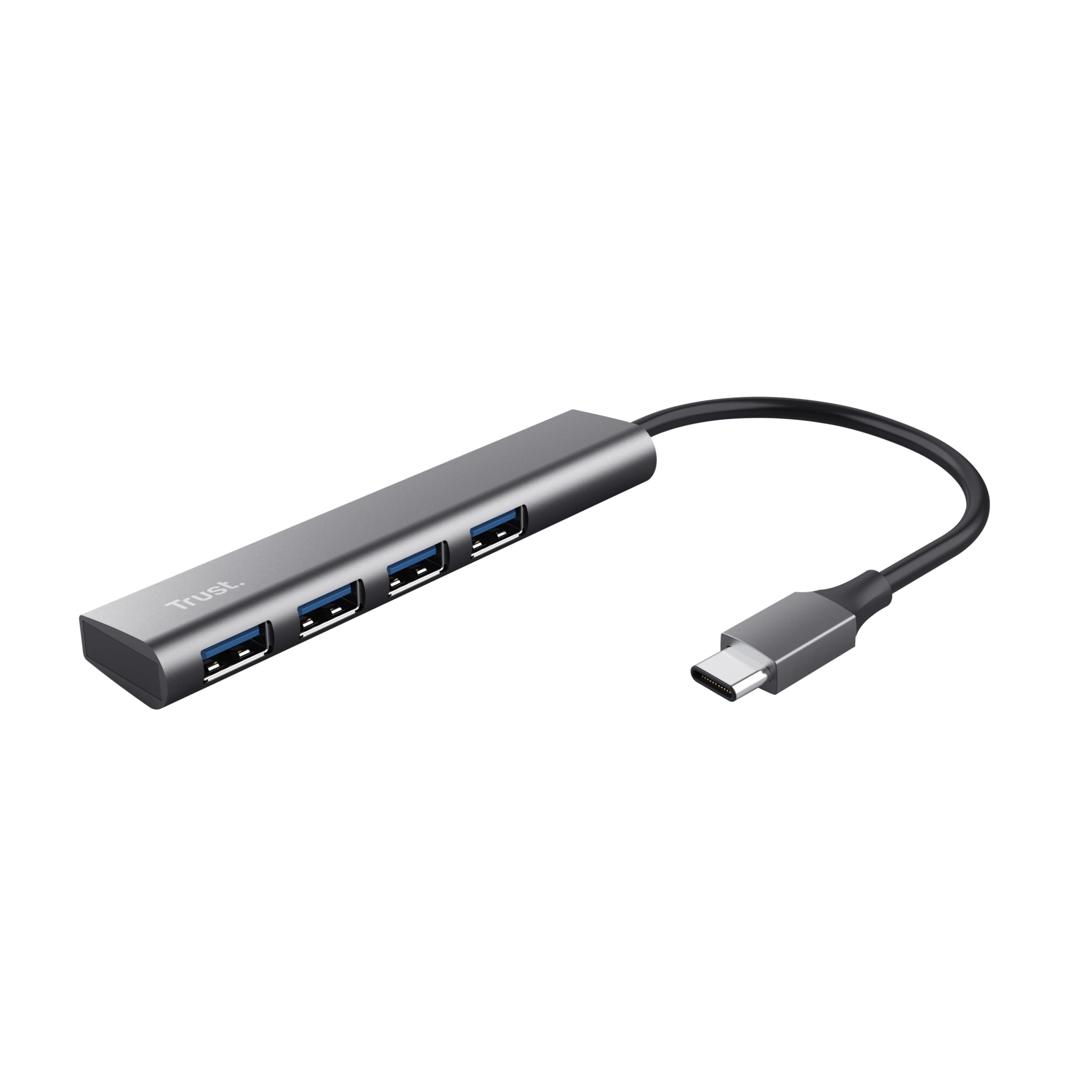 Fotografija proizvoda: Adapter TRUST HALYX USB-C HUB-3.2/4xUSB/siva