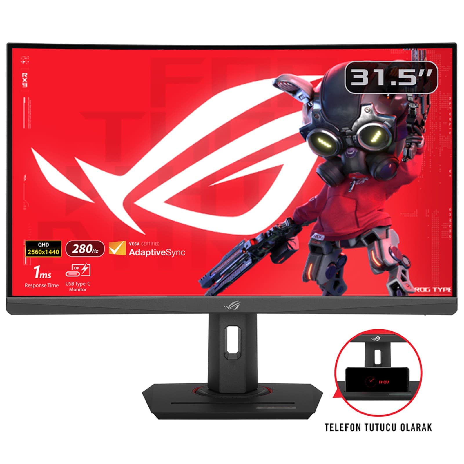 Fotografija proizvoda: 31.5 inča ROG Strix XG32WCMS QHD 2560x1440 280 Hz zakrivljeni gaming monitor