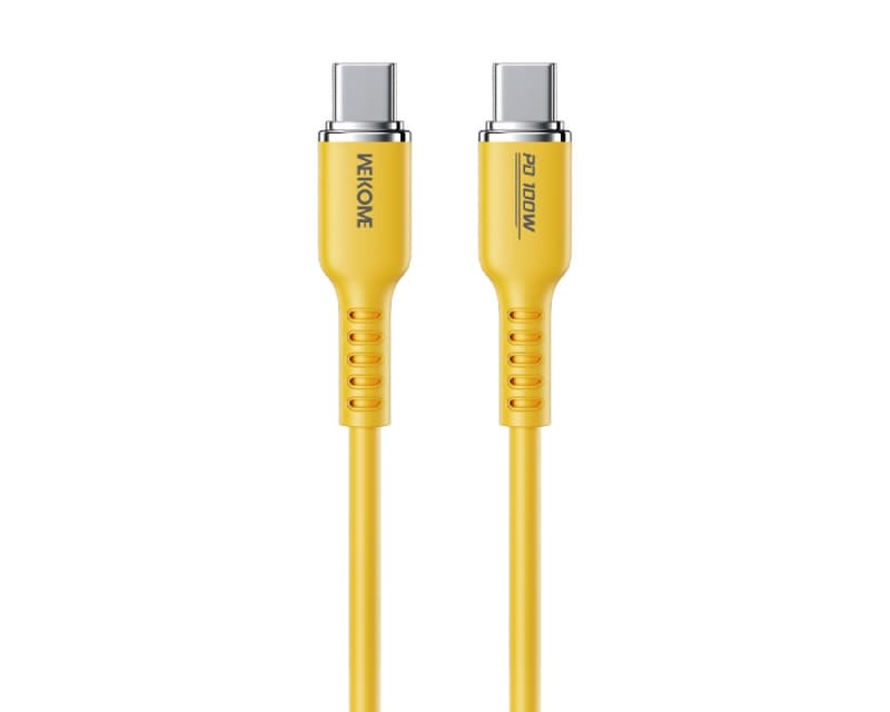 Fotografija proizvoda: WDC-11 USB 3.1 tip C M/M kabl 1.2m, za super brzo punjenje 100W/480Mbps, silikonski soft, žuti