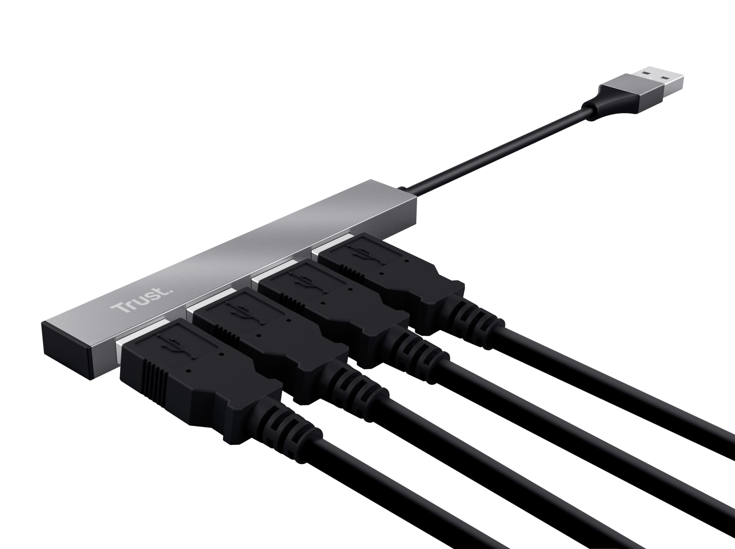 Fotografija proizvoda: Adapter TRUST HALYX USB2.0/4xUSB/Aluminjum/siva