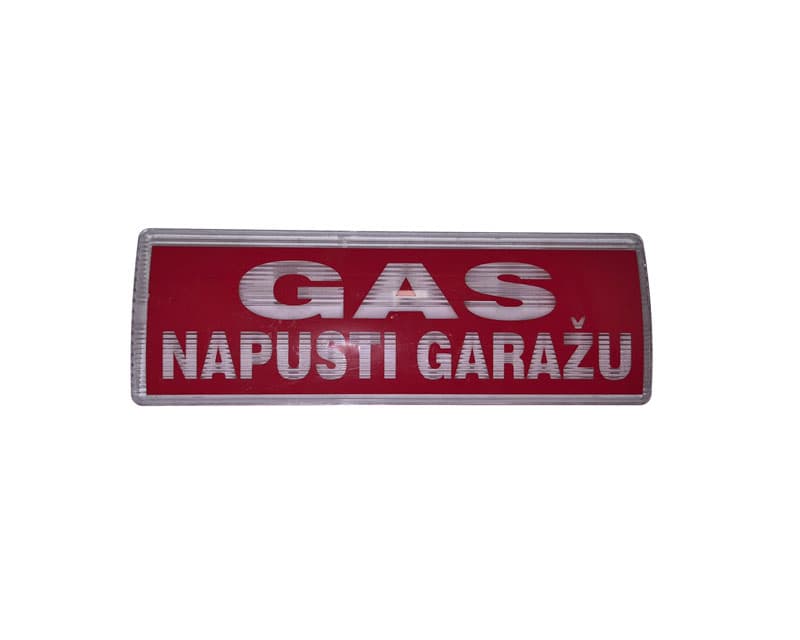 Fotografija proizvoda: Svetleci panel Gas - jednostrani + nalepnica GAS NAPUSTI GARAŽU