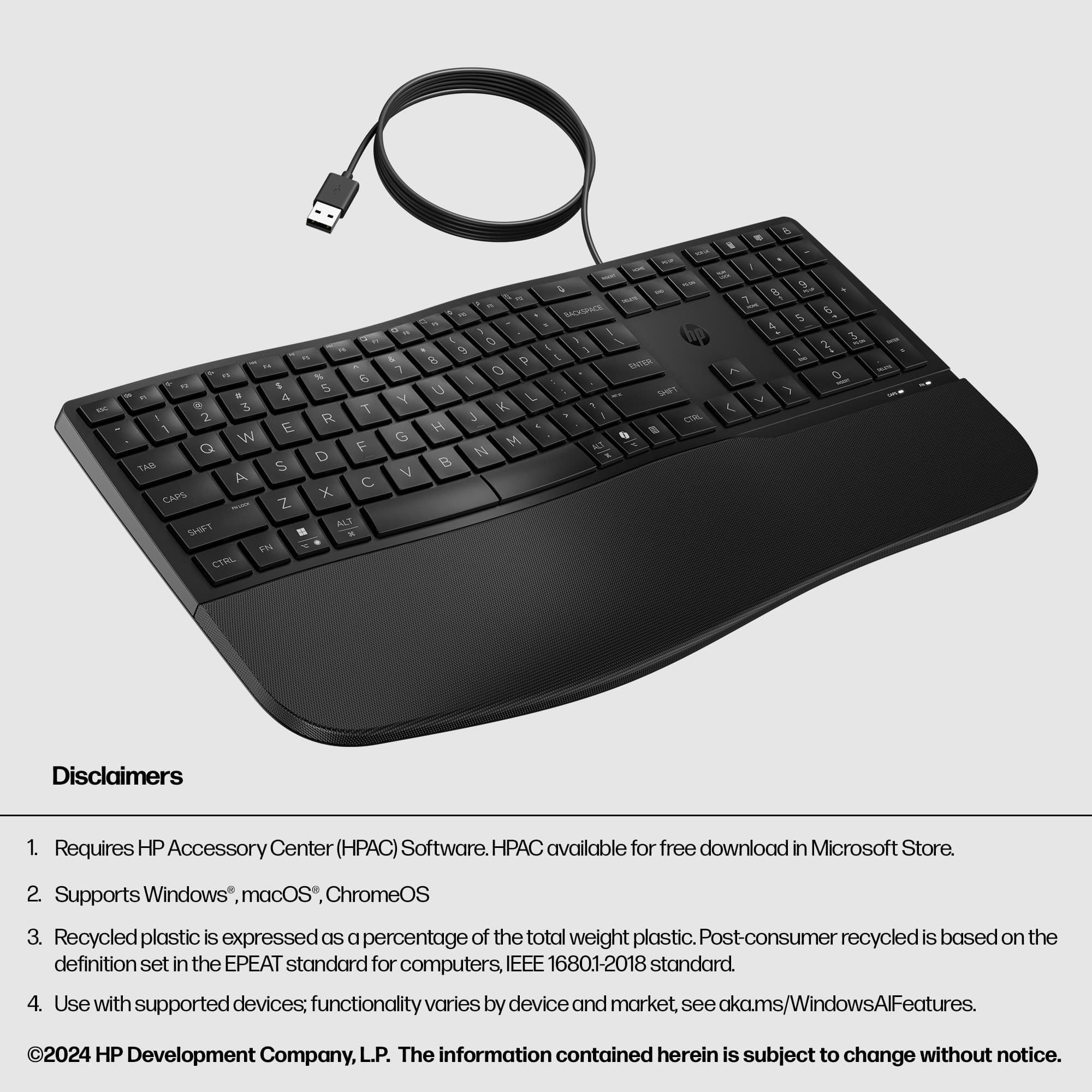 Fotografija proizvoda: Tastatura HP 480 Comfort žicna/US/crna