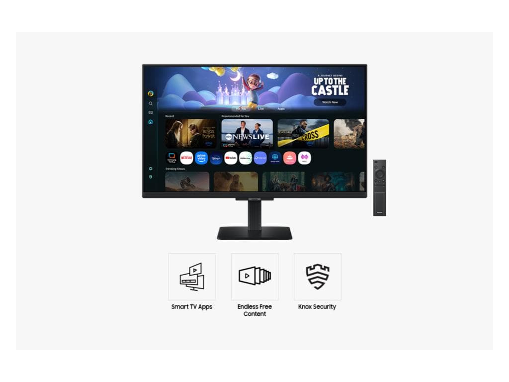 Fotografija proizvoda: Monitor SAMSUNG LS32FM702UUXDU 32"/VA/3840x2160/60Hz/4ms GtG/HDMIx2,USB,LAN/VESA/smart/zvucnici/crna