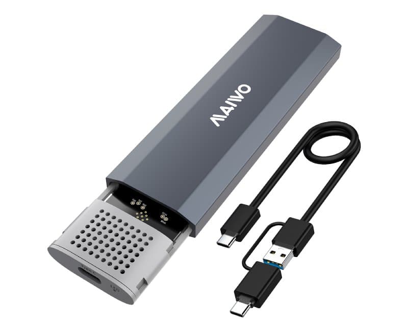 Fotografija proizvoda: USB 3.2 Type-C Kućište za M.2 PCIe NVMe SSD, aluminijum, bez alata, K1689P
