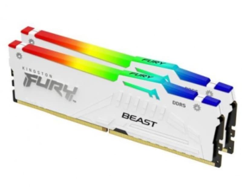 Fotografija proizvoda: DIMM DDR5 32GB (2x16GB kit) 6000MT/s KF560C36BWE2AK2-32 FURY Beast RGB White EXPO